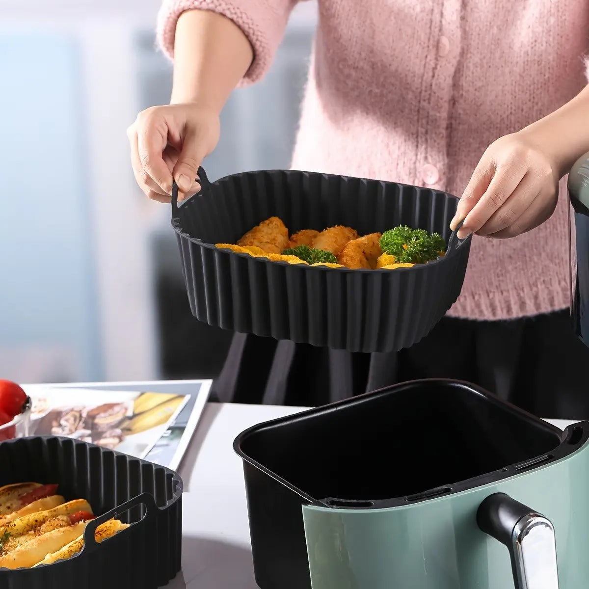 23cm Silicone Air Fryer Tray