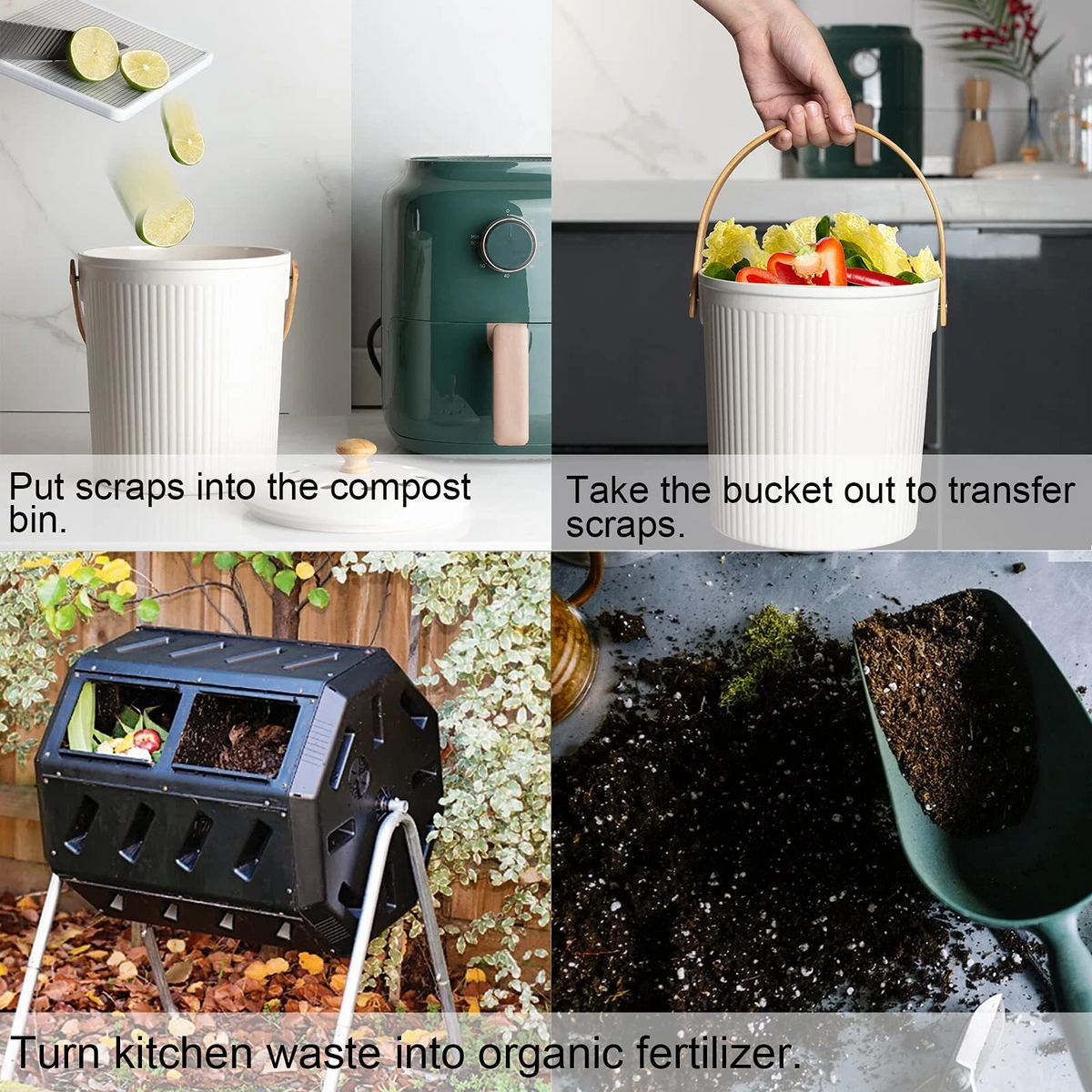 Countertop Compost Bin with Bamboo Fiber