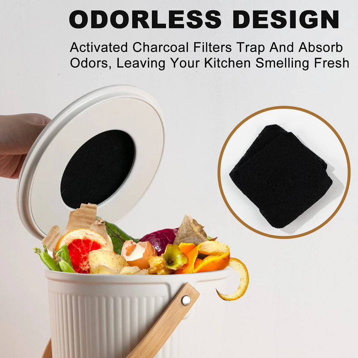 Countertop Compost Bin with Bamboo Fiber