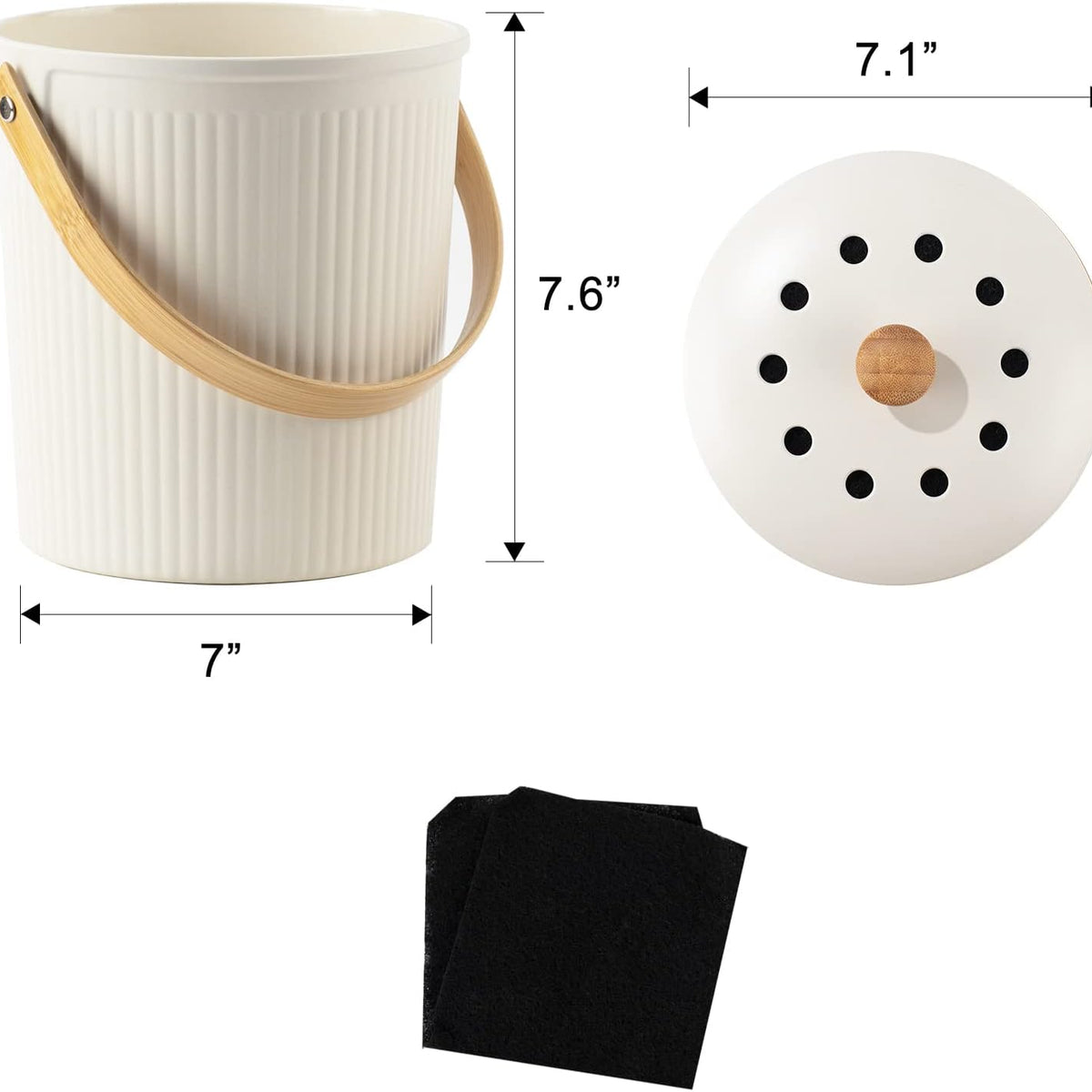 Countertop Compost Bin with Bamboo Fiber