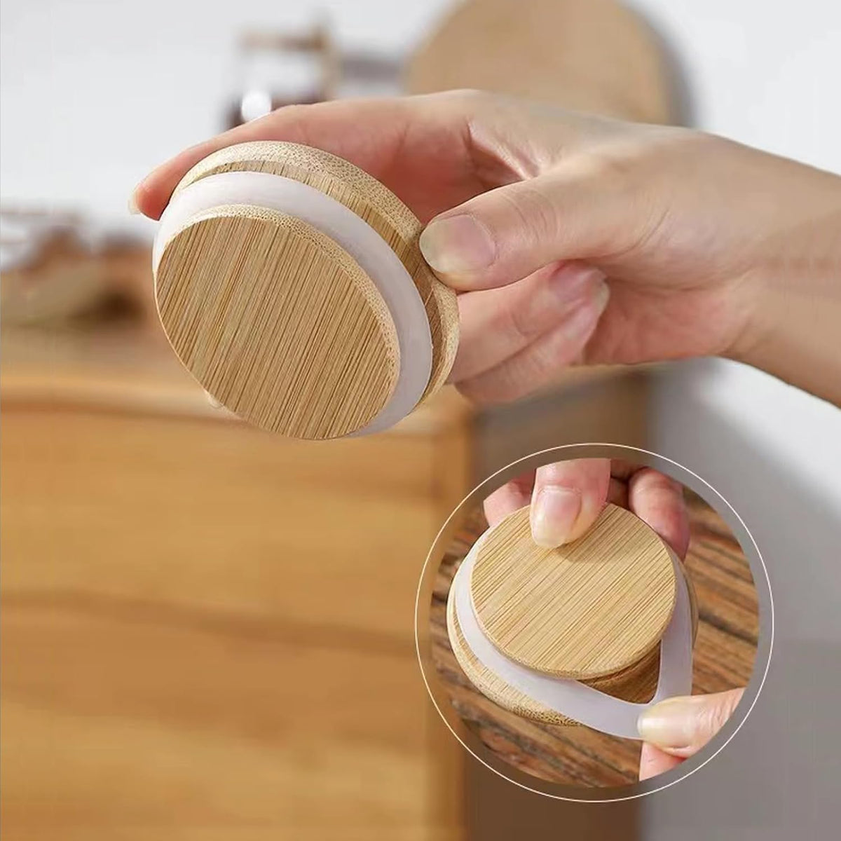Airtight Glass Storage Jar with Bamboo Lid