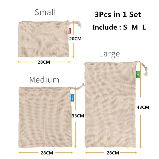 Reusable Cotton Mesh Produce Bag