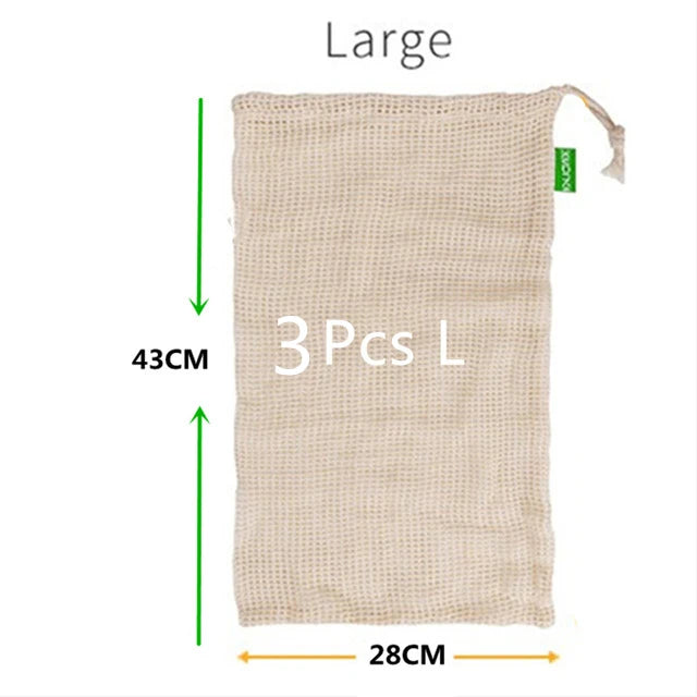 Reusable Cotton Mesh Produce Bag