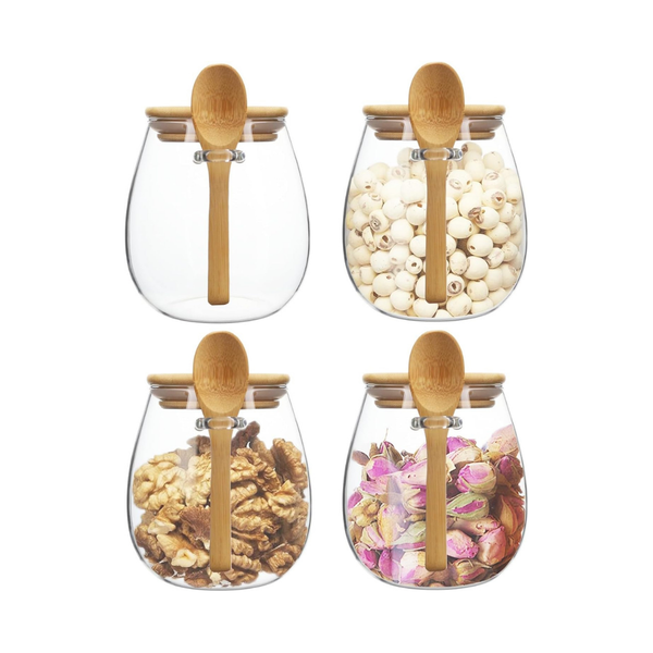 Airtight Glass Storage Jar with Bamboo Lid