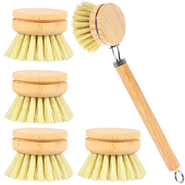 Natural Dish Brush Set with Replaceable Heads