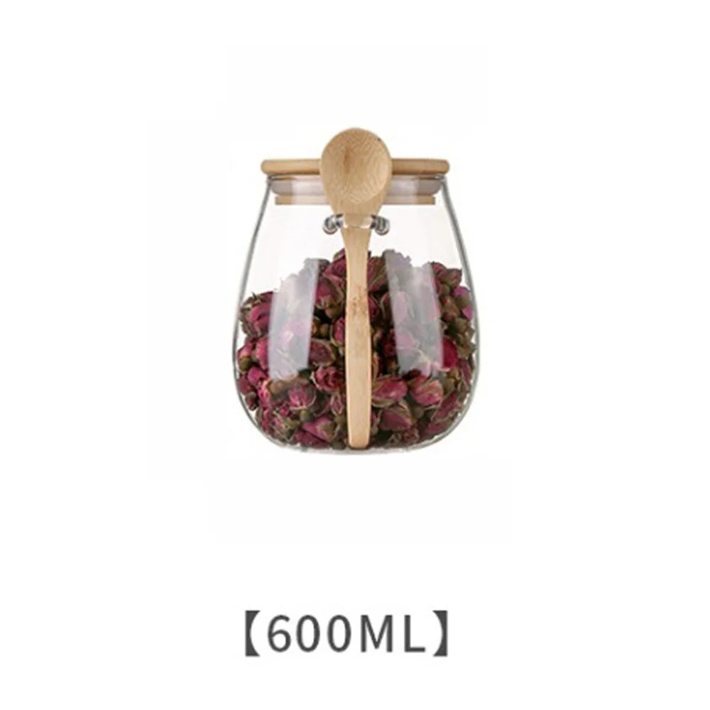 Airtight Glass Storage Jar with Bamboo Lid