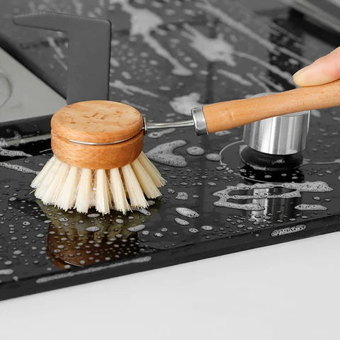 Natural Dish Brush Set with Replaceable Heads