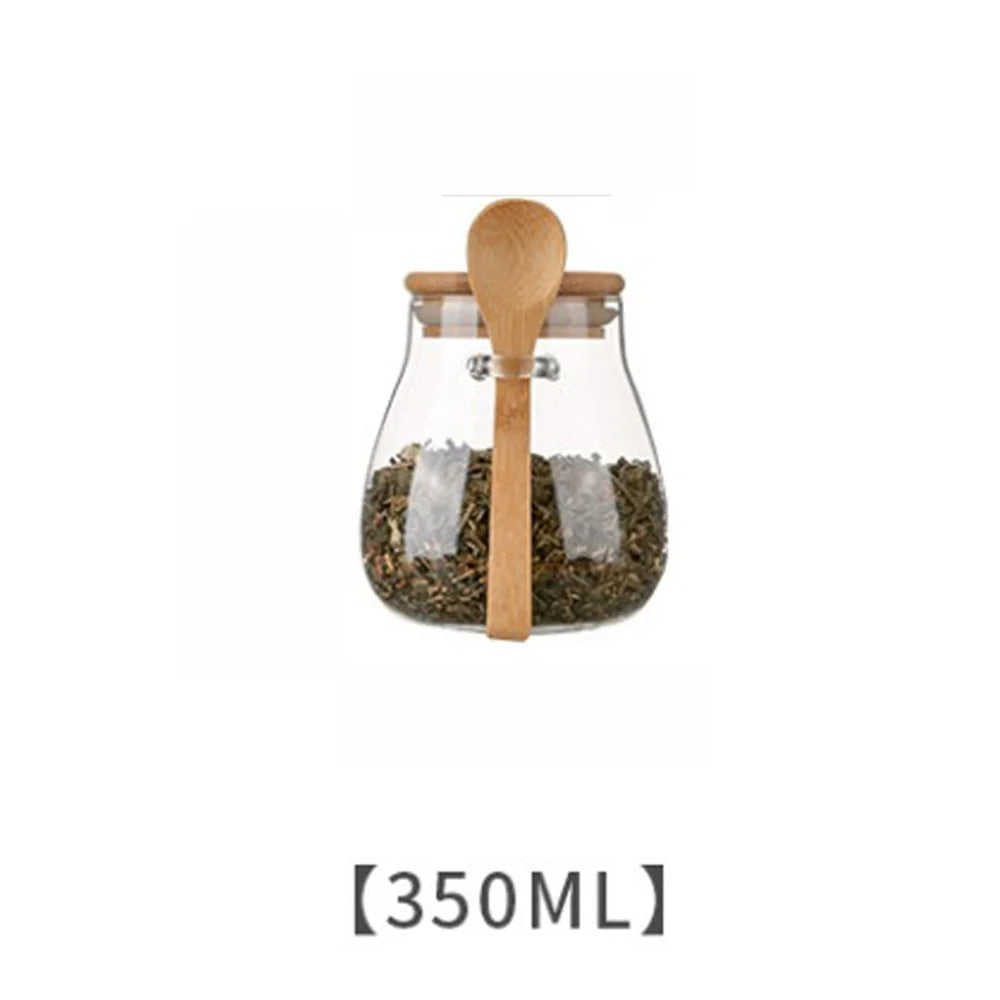 Airtight Glass Storage Jar with Bamboo Lid