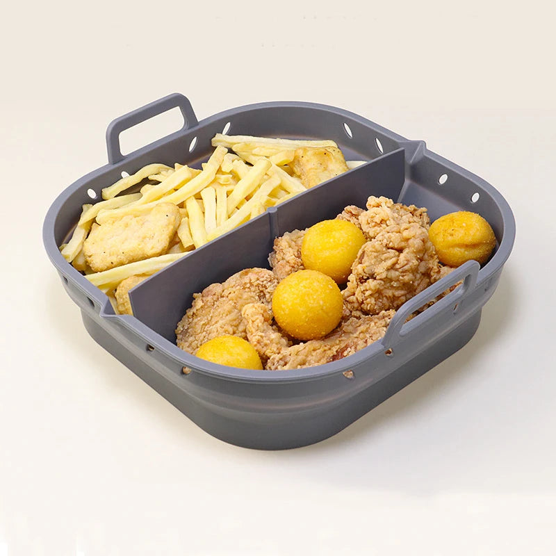Dual Space Silicone Air Fryer Tray