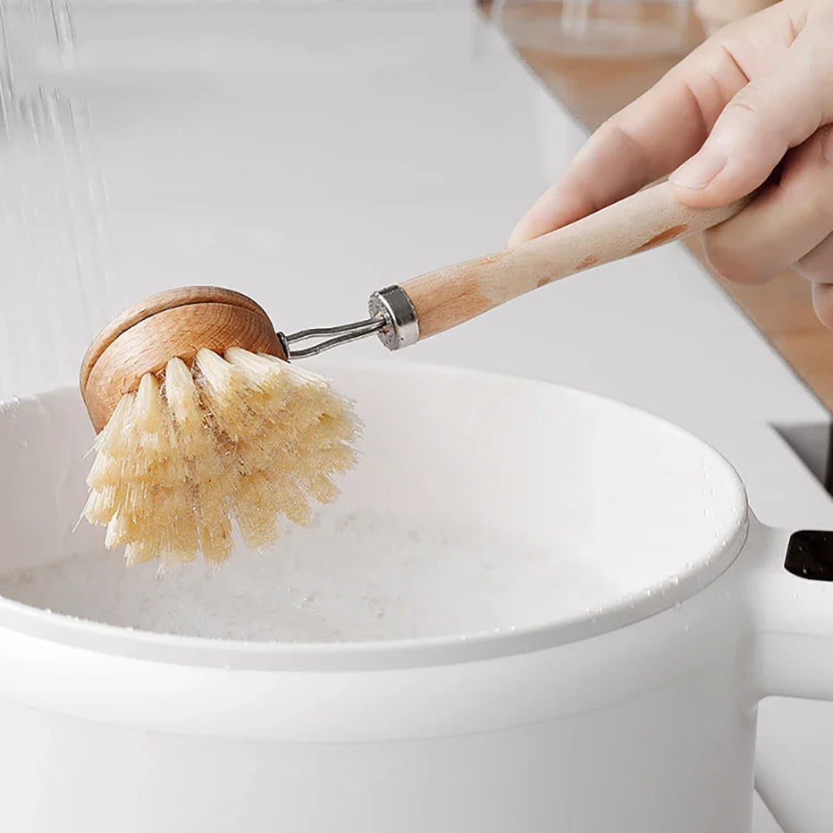 Natural Dish Brush Set with Replaceable Heads