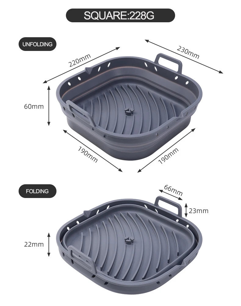 Dual Space Silicone Air Fryer Tray