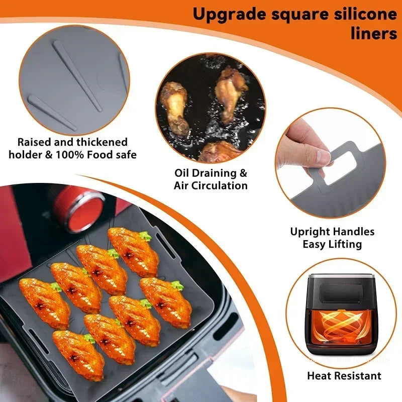 23cm Silicone Air Fryer Tray