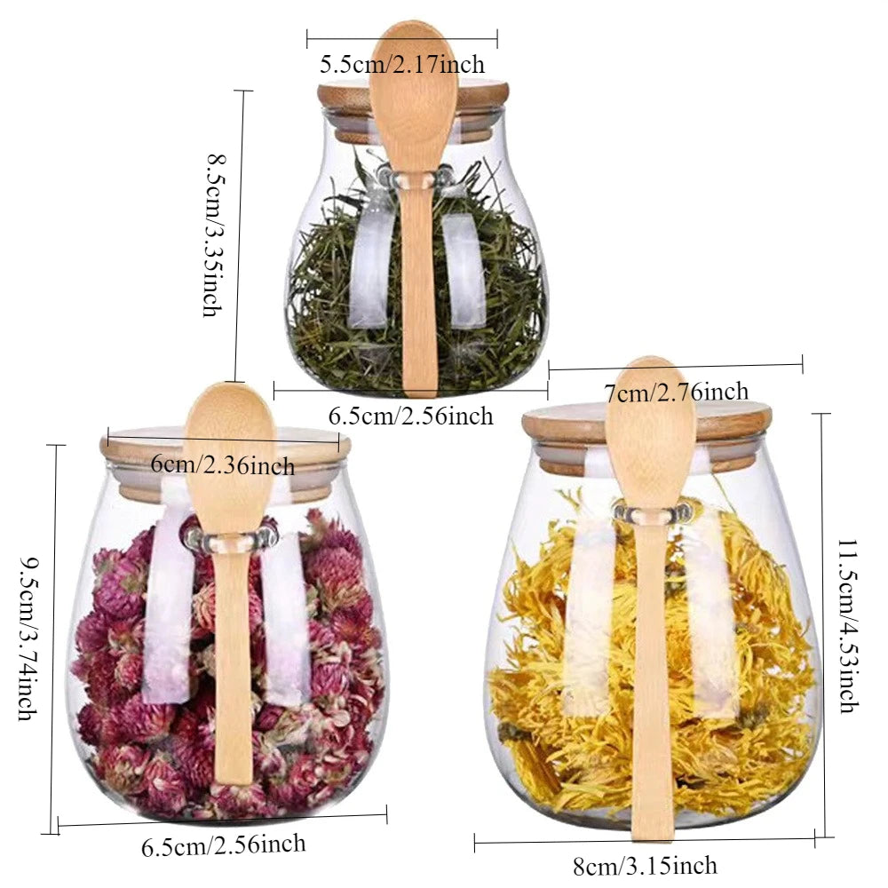 Airtight Glass Storage Jar with Bamboo Lid