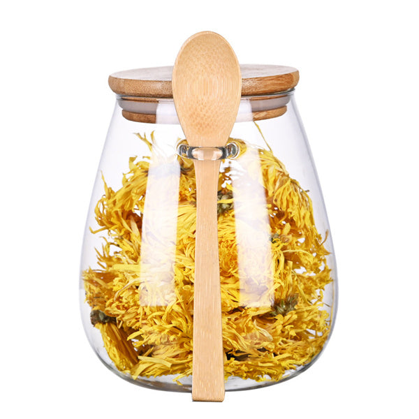 Airtight Glass Storage Jar with Bamboo Lid