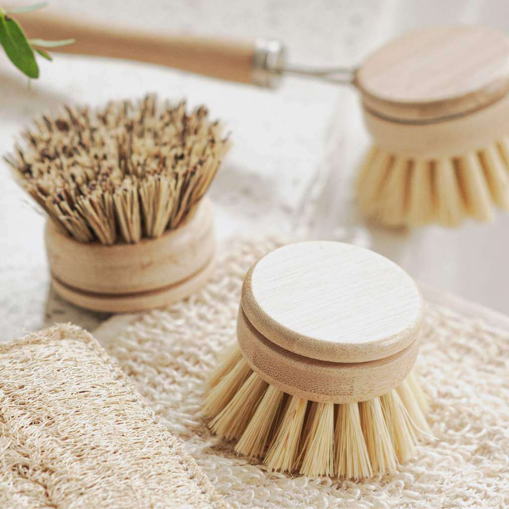 Natural Dish Brush Set with Replaceable Heads